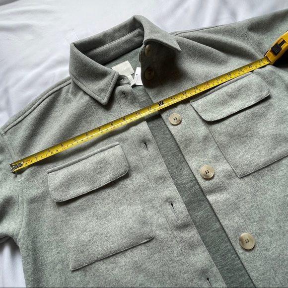 (NWT) H&M - spring light green melange shirt jacket / shacket (xs) - Picture 10 of 16